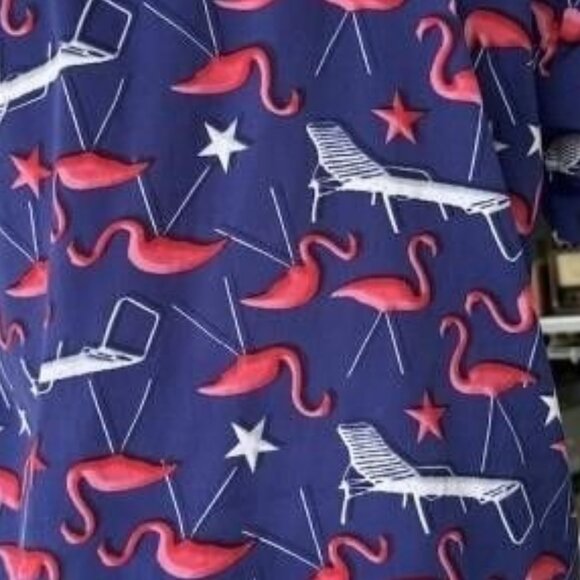 Men's Flamingo Short Sleeve Button-up Size L - Picture 2 of 2